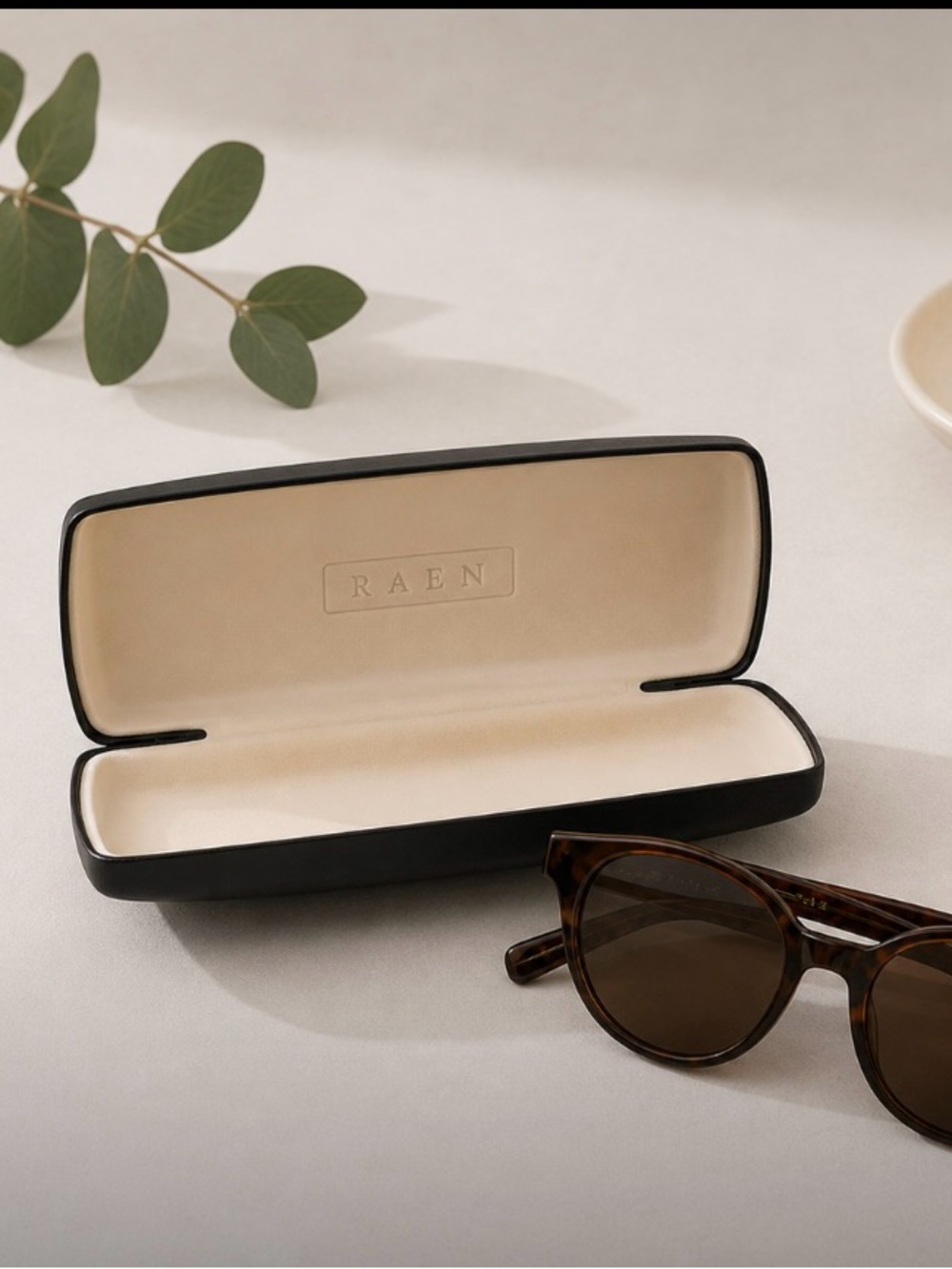 RAEN Tortoise Sunglasses with Brown Lenses and Black Case
